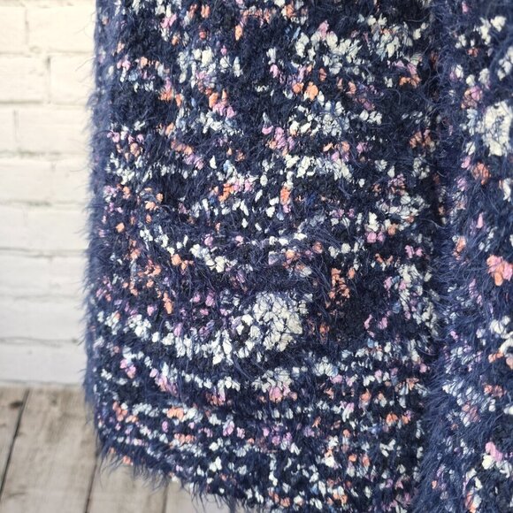PEYTON PRIMROSE OPEN CARDIGAN BLUE WITH PINK WHITE MINGLED SPECKS WOMENS SIZE M - Picture 3 of 9